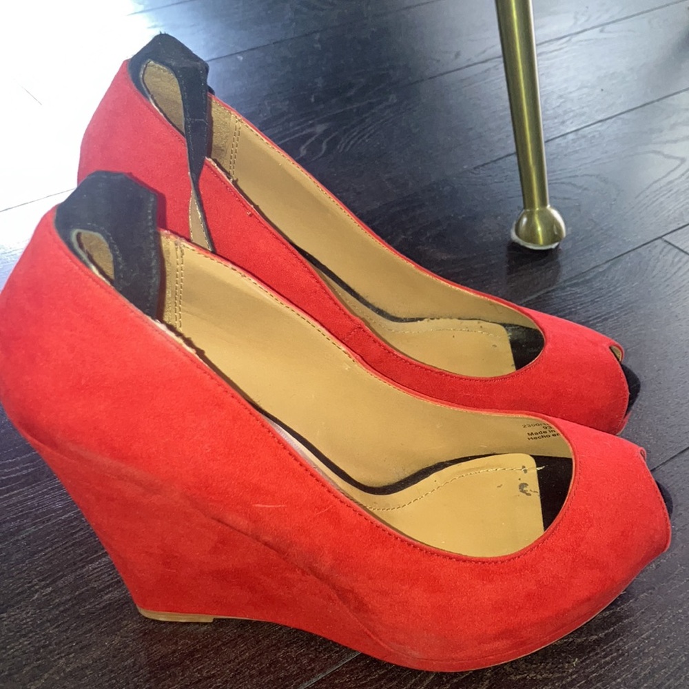 Red Peep Toe Heels